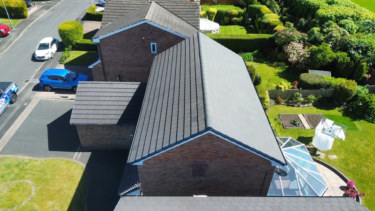 Full re-roof with new grey tiles